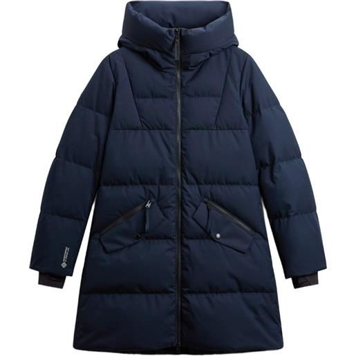 Woolrich cappotto trapuntato con cappuccio - blu