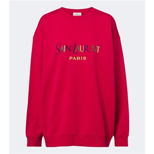Saint Laurent felpa in jersey di cotone con logo