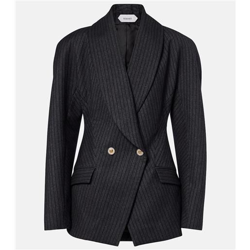 Versace blazer doppiopetto in twill di lana vergine