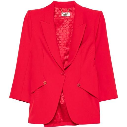 Elisabetta Franchi completo con blazer con placca logo e pantaloni dritti - rosso