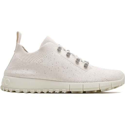 Jimmy Choo sneakers in maglia con cristalli - toni neutri