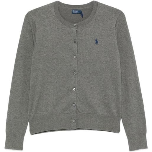Polo Ralph Lauren cardigan con logo e bottoni - grigio