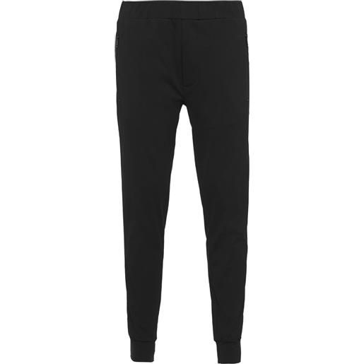 Prada pantaloni slim con placca logo - nero