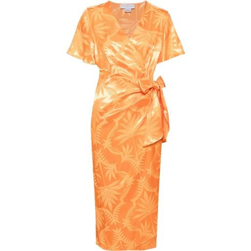 NEVER FULLY DRESSED abito vienna con stampa palm - arancione