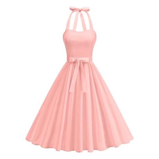 Odizli abito estivo da donna, stile rockabilly, vintage anni '50, con allacciatura al ginocchio, lunghezza al ginocchio