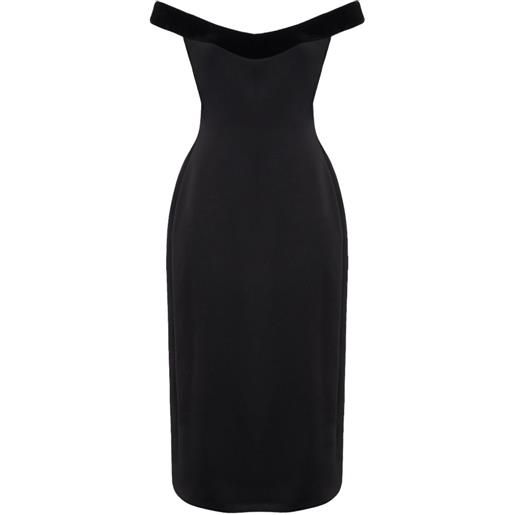 David Koma abito midi con spalle scoperte - nero