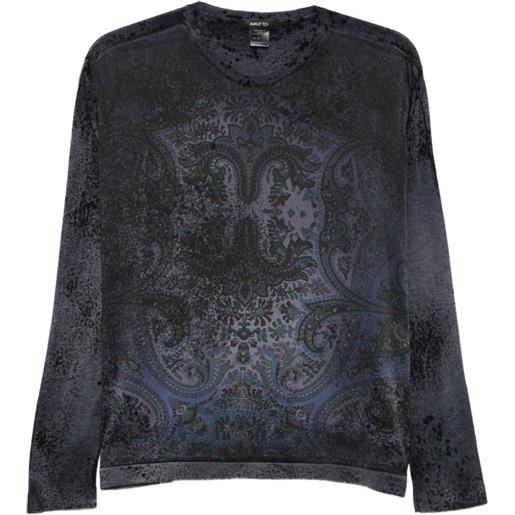 Avant Toi maglione con stampa paisley - blu