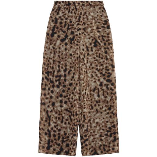 16Arlington pantaloni rocco leopardati in chiffon - marrone