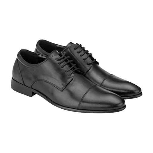BS BOTTEGA DEL SARTO Man in Italy bottega del sarto scarpa oxford in pelle nera con suola in cuoio e costruzione william mills walked