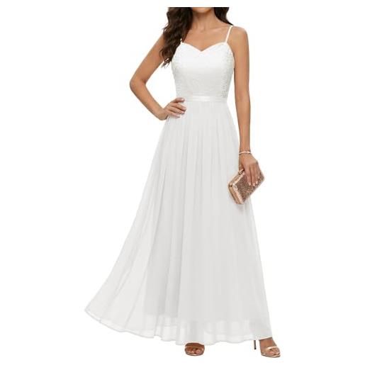 DRESSTELLS abito formale da donna, lungo, per damigella d'onore, matrimonio, ospiti, modesto, ballo di fine anno, cocktail party