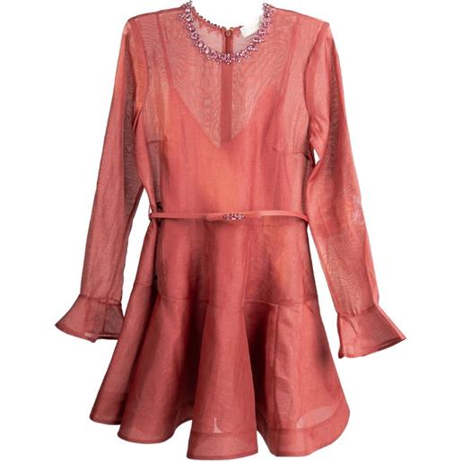 ZIMMERMANN abito alchemy con cristalli - rosso