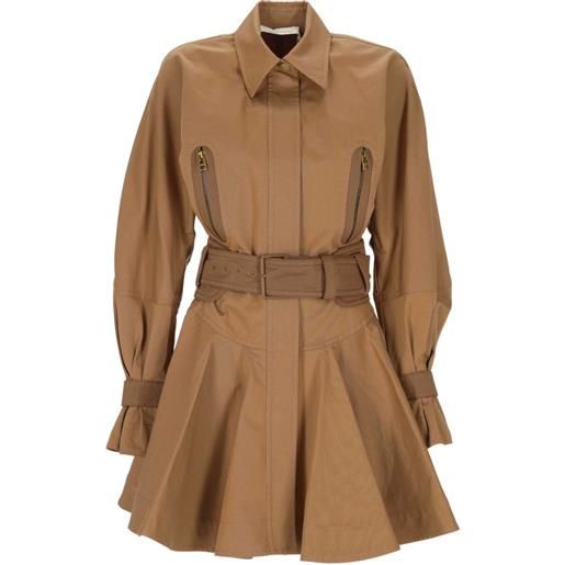 ZIMMERMANN abito midi con zip - marrone