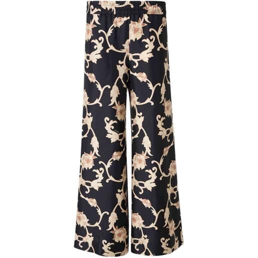 La DoubleJ pantaloni a palazzo con stampa a fiori - nero