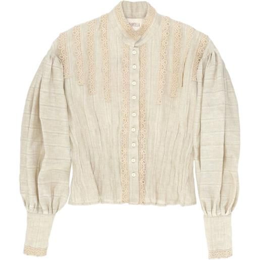 Fortela blusa arlette con ricamo - toni neutri