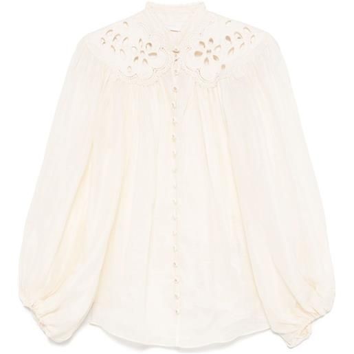 ZIMMERMANN camicia con ricamo - toni neutri