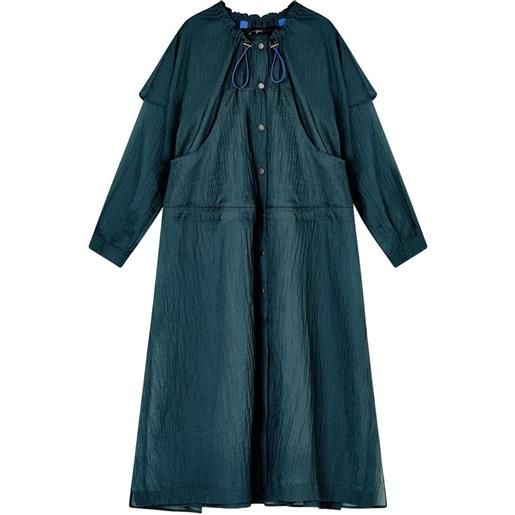 Giorgio Armani cappotto con effetto increspato e dettaglio a strati - verde
