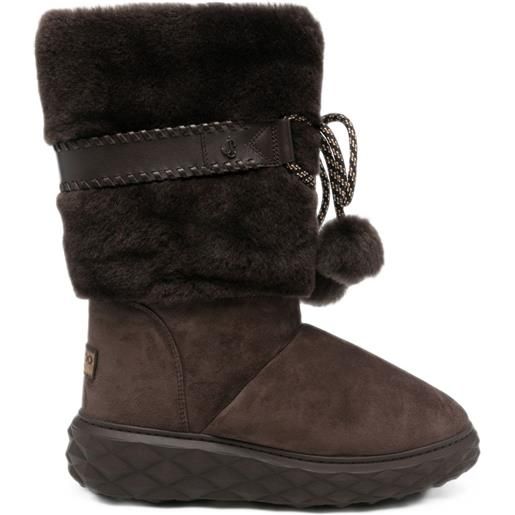 Jimmy Choo stivali al ginocchio cobi in shearling - marrone