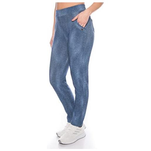 Kendindza Collection kendindza - leggings termici da donna foderati con aspetto in stile jeans e interno in pile di microfibra, base opaca