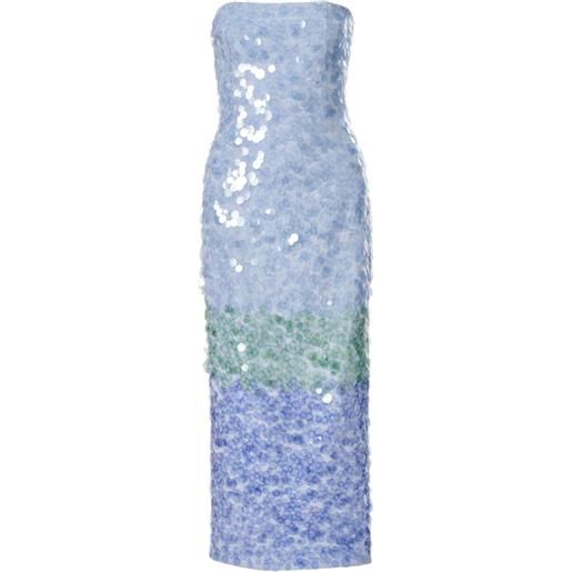 Carolina Herrera abito midi con paillettes - blu