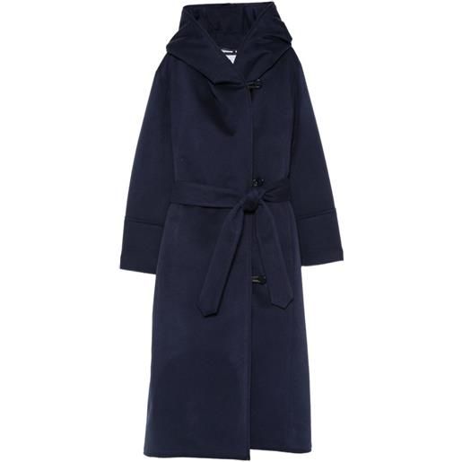 Norwegian Wool cappotto con cappuccio - blu