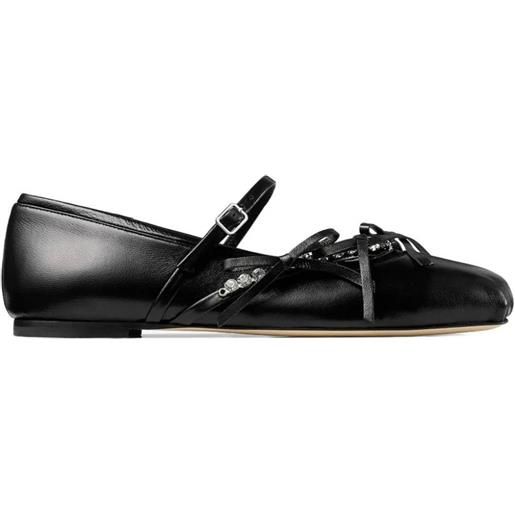 Jimmy Choo loli crystal-embellished ballet flats - nero