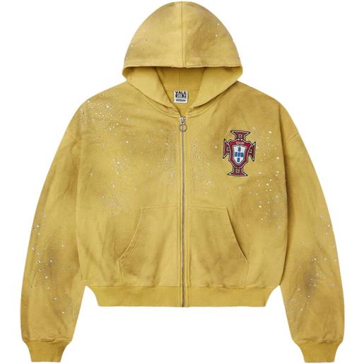 Vale felpa forever sun custered con effetto vissuto - giallo