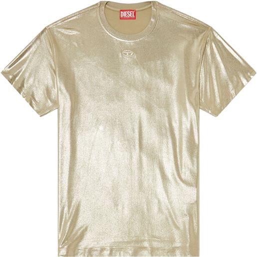 Diesel t-shirt in jersey con finitura metallizzata