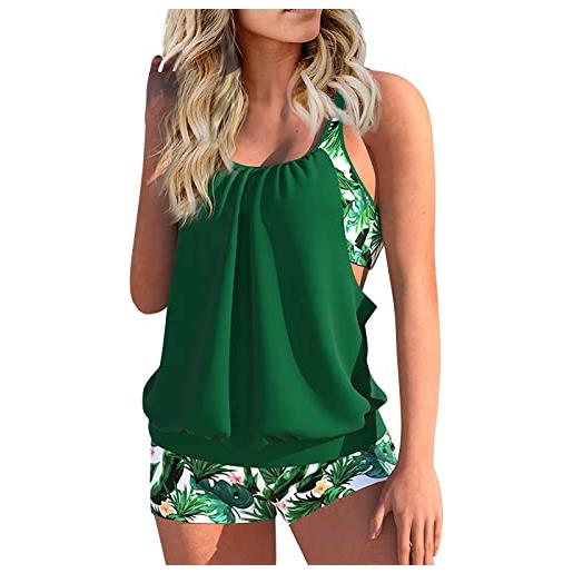 uxxnjfg tankini donna mare curvy ti costume donna due pezzi piscina costumi vita alta brasiliana pantaloncino tankini