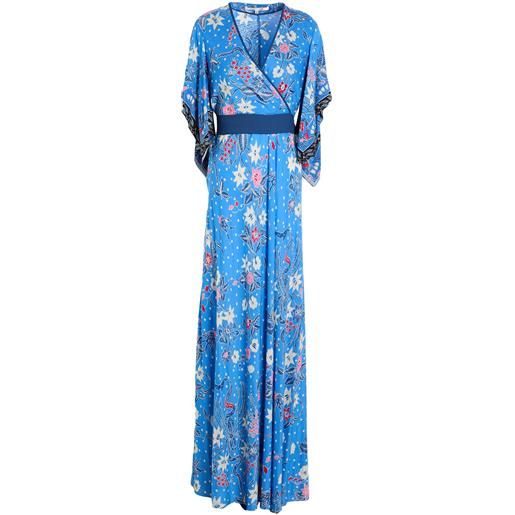 DIANE VON FURSTENBERG - vestito a portafoglio - azzurro