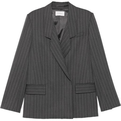 Sportmax blazer doppiopetto gessato - grigio