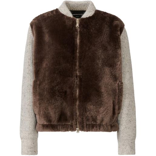 Fabiana Filippi bomber con inserti in shearling - marrone