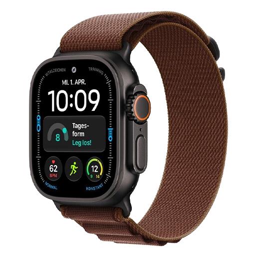 APPLE watch apple watch ultra 4 (2026) 5g 49mm black titanium case with burgundy alpine loop m - black