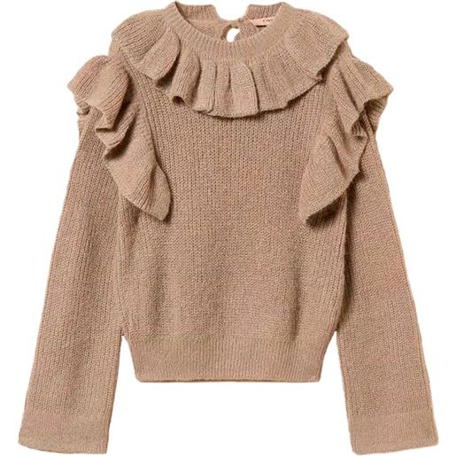Twin Set lurex sweater with ruffles