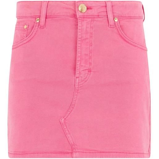 Roberto Cavalli minigonna dritta con logo - rosa