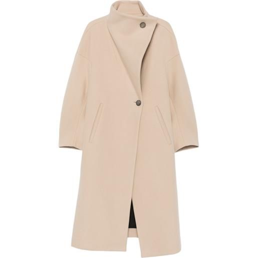 Tela cappotto scott con scollo a imbuto - toni neutri