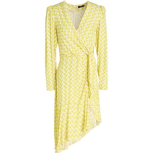 ELISABETTA FRANCHI - vestito a portafoglio - giallo
