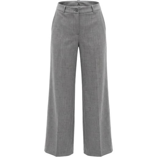Patrizia Pepe pantaloni dritti con rivetti - grigio
