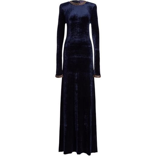 Ralph Lauren Collection abito da sera nancie in velour - blu