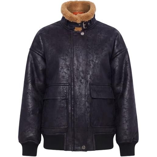 Simon Miller bomber halle in shearling sintetico - nero