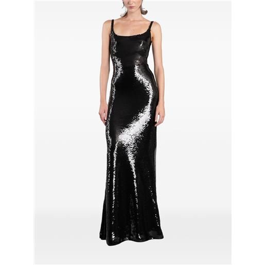 David Koma cut-out detail fitted dress - nero