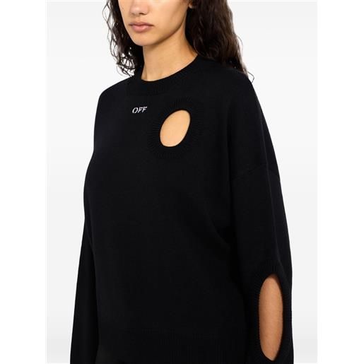 Off-White meteor cropped knit sweater - nero