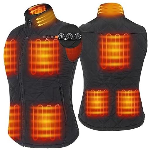 ARRIS gilet riscaldato da donna, con riscaldamento elettrico, caldo, vestibilità aderente, regolabile, per campeggio, escursionismo, golf, blu (batteria da 7,4 v)