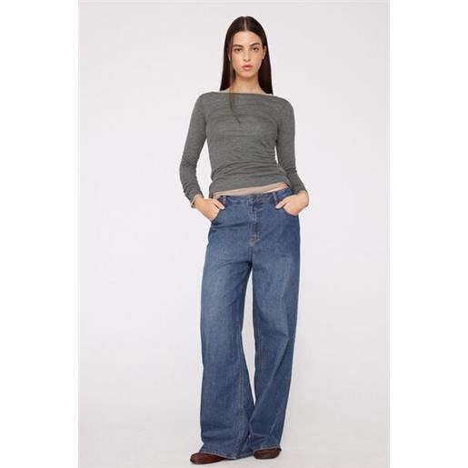 Tezenis maglia leggerissima scollo barchetta con lana merino donna grigio
