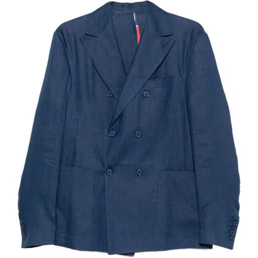 Alessandro Lamura blazer doppiopetto con revers a lancia - blu