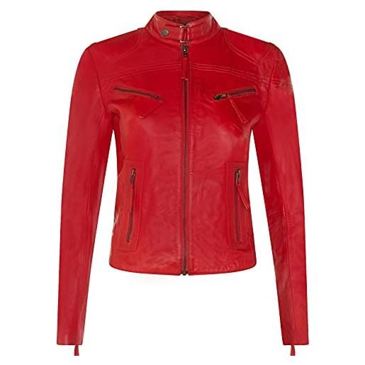 Infinity Leather giacca classica da donna in vera pelle slim fit da motociclista