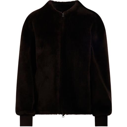Salvatore Santoro bomber in shearling reversibile - marrone