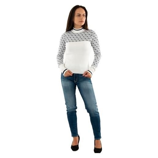 GUESS felpa jeans mock neck aubrey f0yu 4g cream and blue