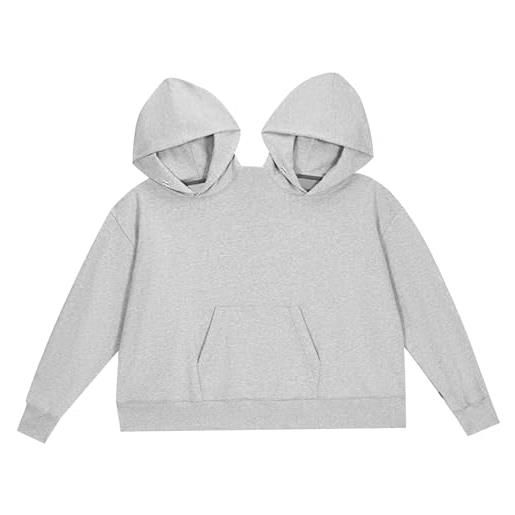 Lawnrden felpe per coppia, felpe con cappuccio per coppia, felpa intima extra large con cappuccio per 2 persone, con a maniche lunghe aderenti e tasca, per coppie che indossano