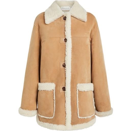 P.A.R.O.S.H. cappotto con finitura in shearling e bottoni - toni neutri