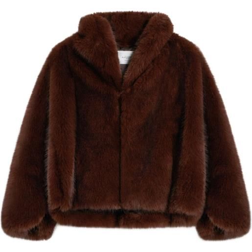 Ballantyne gilet in pelliccia sintetica con collo a scialle - marrone